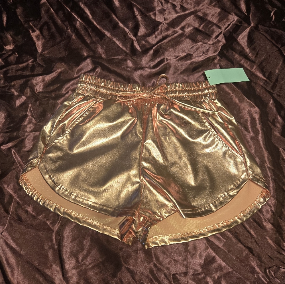 Metallic Pink Athletic Shorts
